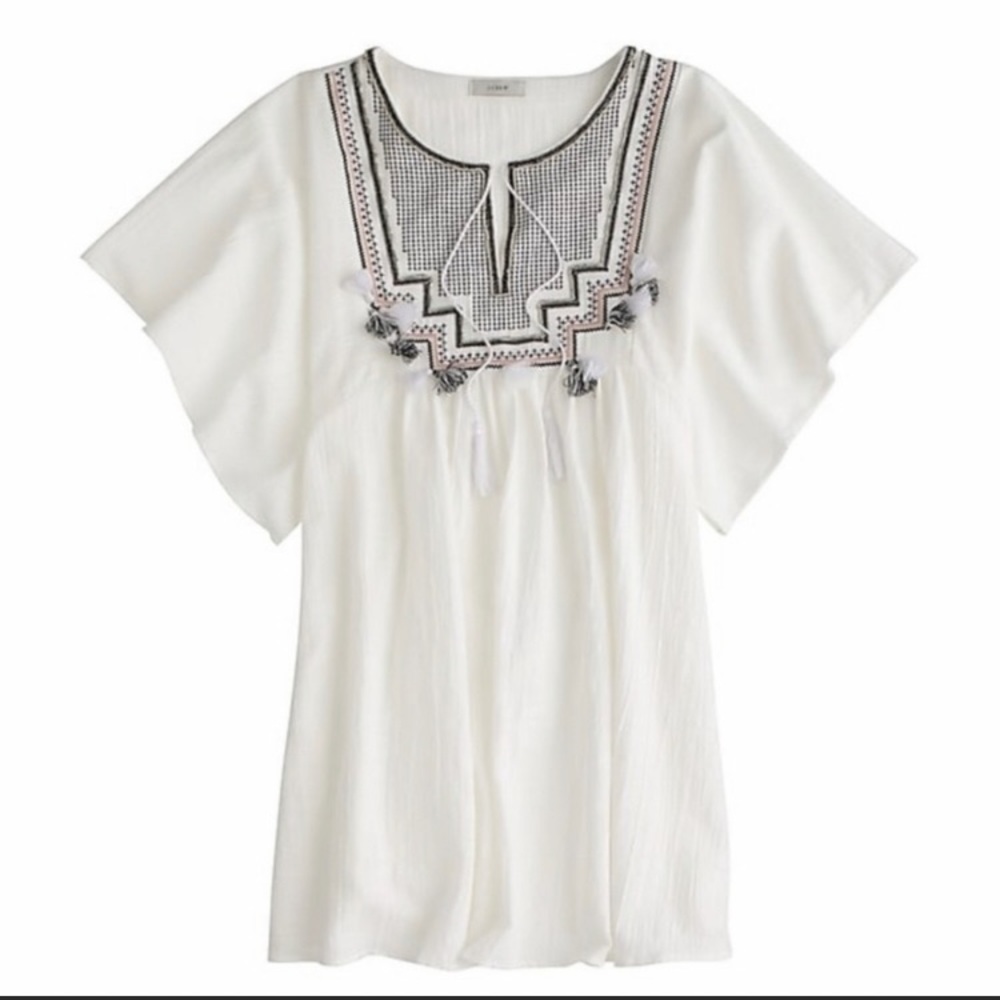 J. Crew Tunic tassel dress top
